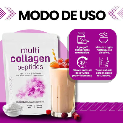 Multi Colágeno Hidrolizado 5 Tipos - Piel, Cabello, Uñas y Articulaciones✨