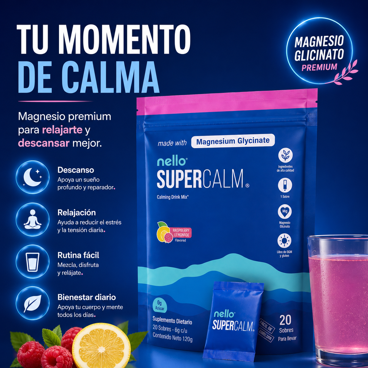 nello SUPERCALM™ — Magnesium Glycinate Calming Drink Mix